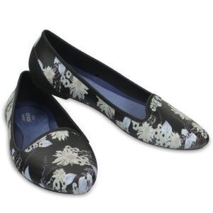 Crocs Eva Pointy Toe Iconic Comfort Floral Flats Sz 7